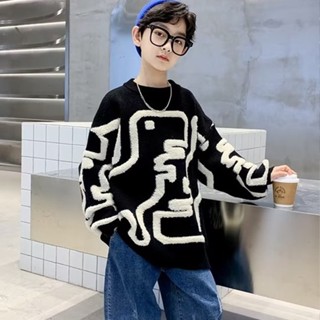 Áo sweater dệt kim dáng rộng thoải mái thời trang cho bé trai 3-15 tuổi 110 - ảnh sản phẩm 7