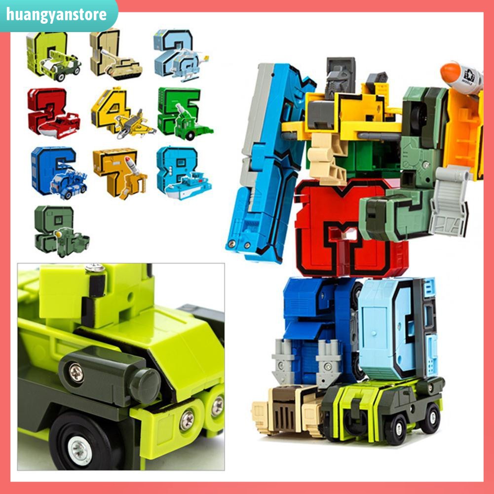 HY/ Set 10 số lắp ráp robot biến hình 41cm x 28.5cm x 6cm