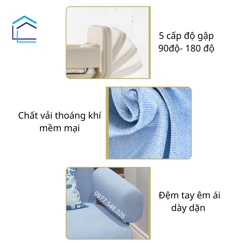 Ghế Sofa Giường Gấp Gọn Đa Năng 100cm x 1m9 Chắc Chắn, Sofa Giường Gấp Hapo Nghỉ Trưa Phù Hợp Nhà Chung Cư Diện Tích Hẹp | BigBuy360 - bigbuy360.vn