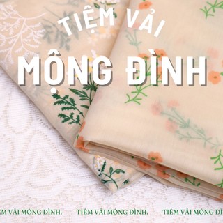 Vải Voan Hoa Màu Kem Rất Xinh