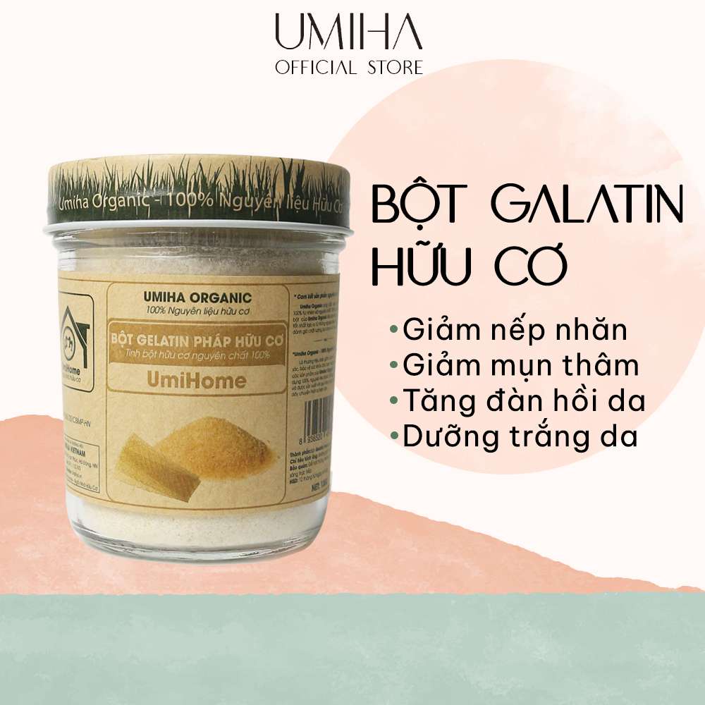 Bột Gelatin Pháp Đắp Mặt Nạ Umiha Organic Nguyên Chất 135g