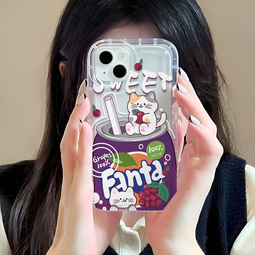 Ốp Điện Thoại Trong Suốt In Hình Đồ Uống Cho iphone 14promax 11 13 12 7Plus X XS Max