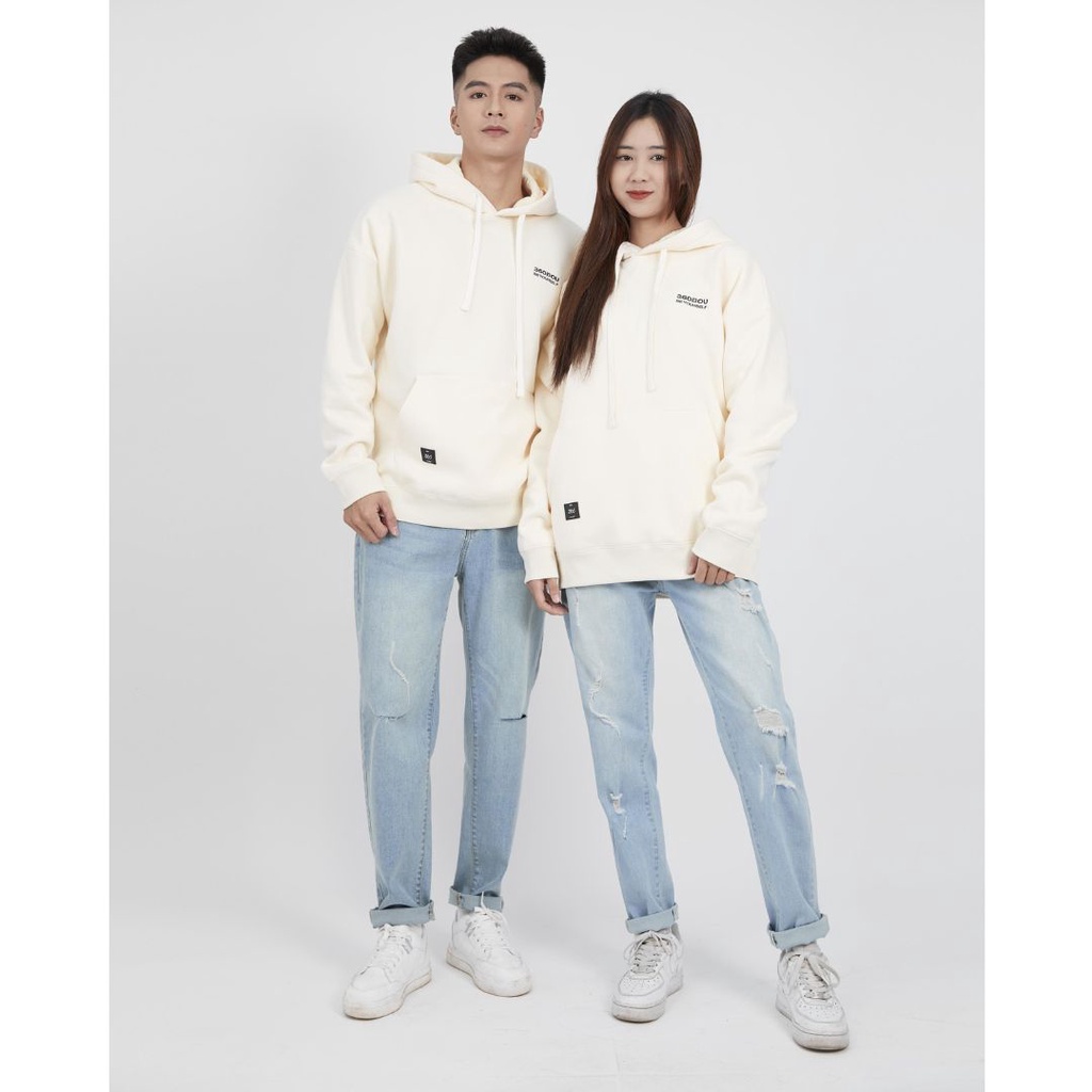 Áo hoodie nỉ bông nam lót lông cừu form rộng 360 Boutique thêu chữ ngực trẻ trung - AHHOL333