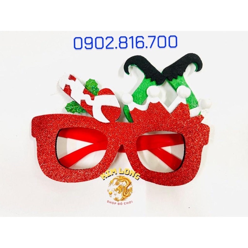 Mắt kính mắt kiếng noel ko tròng cho bé trang phục giáng sinh