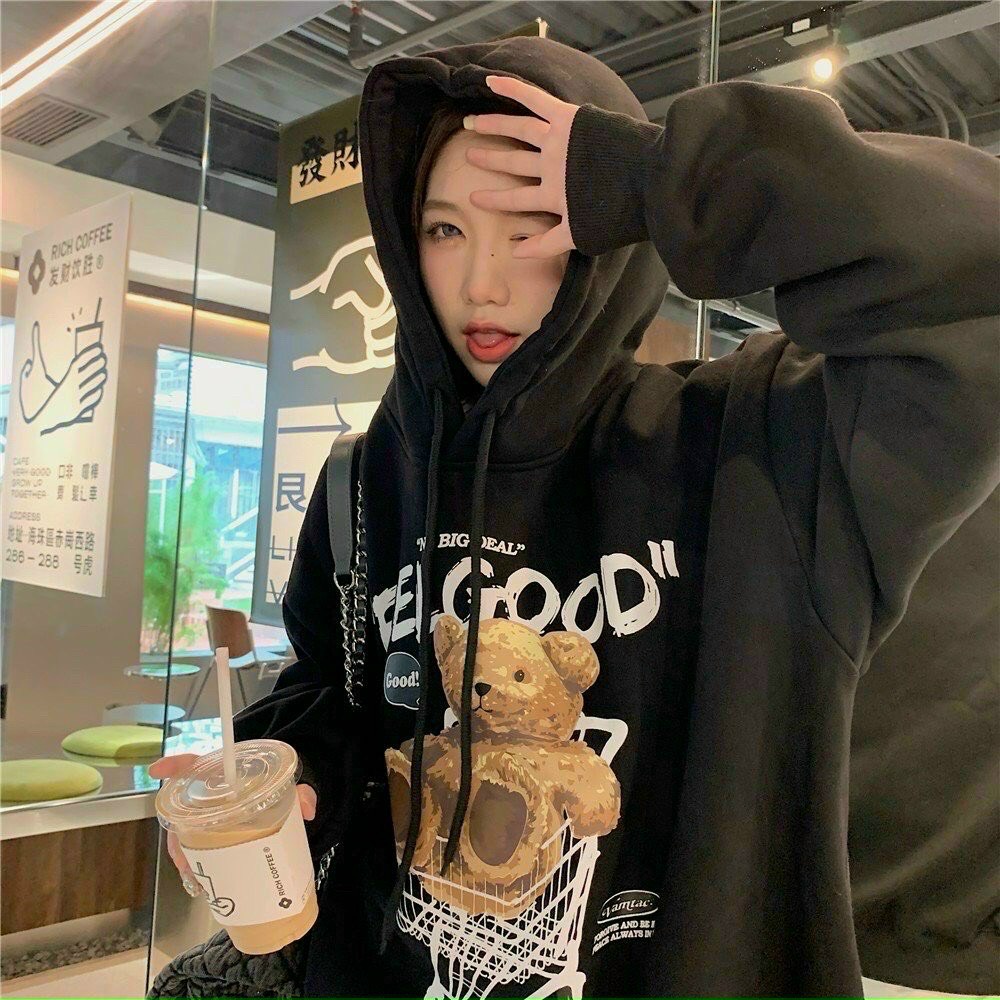 Áo khoác hoodie nam nữ CHÚ GẤU unisex ULZZANG