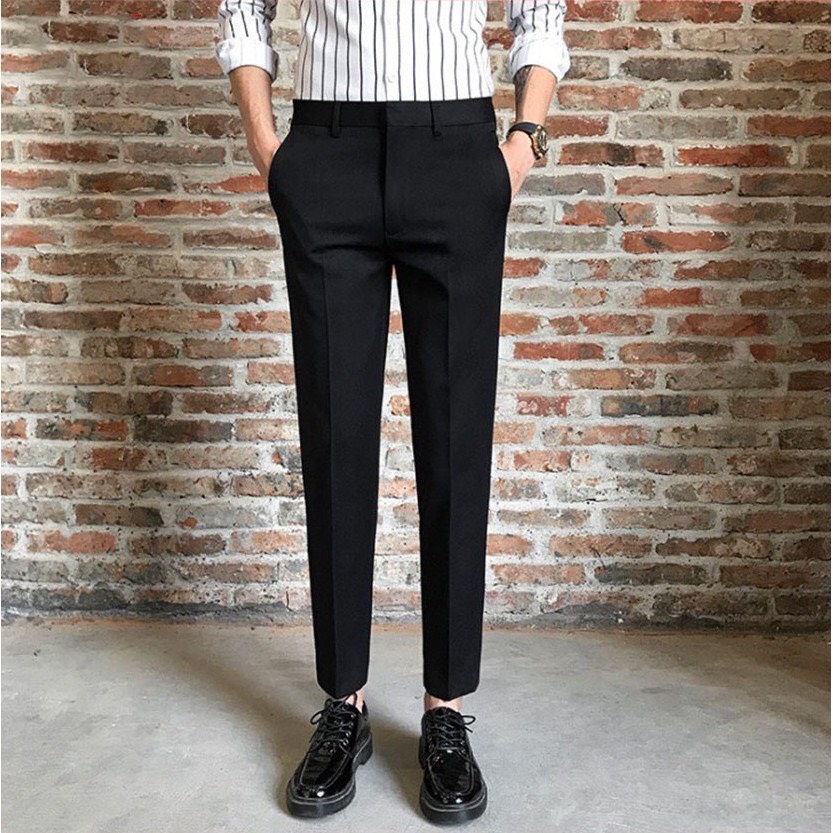 Quần tây nam dáng ôm vải không nhăn hàng cao cấp mới