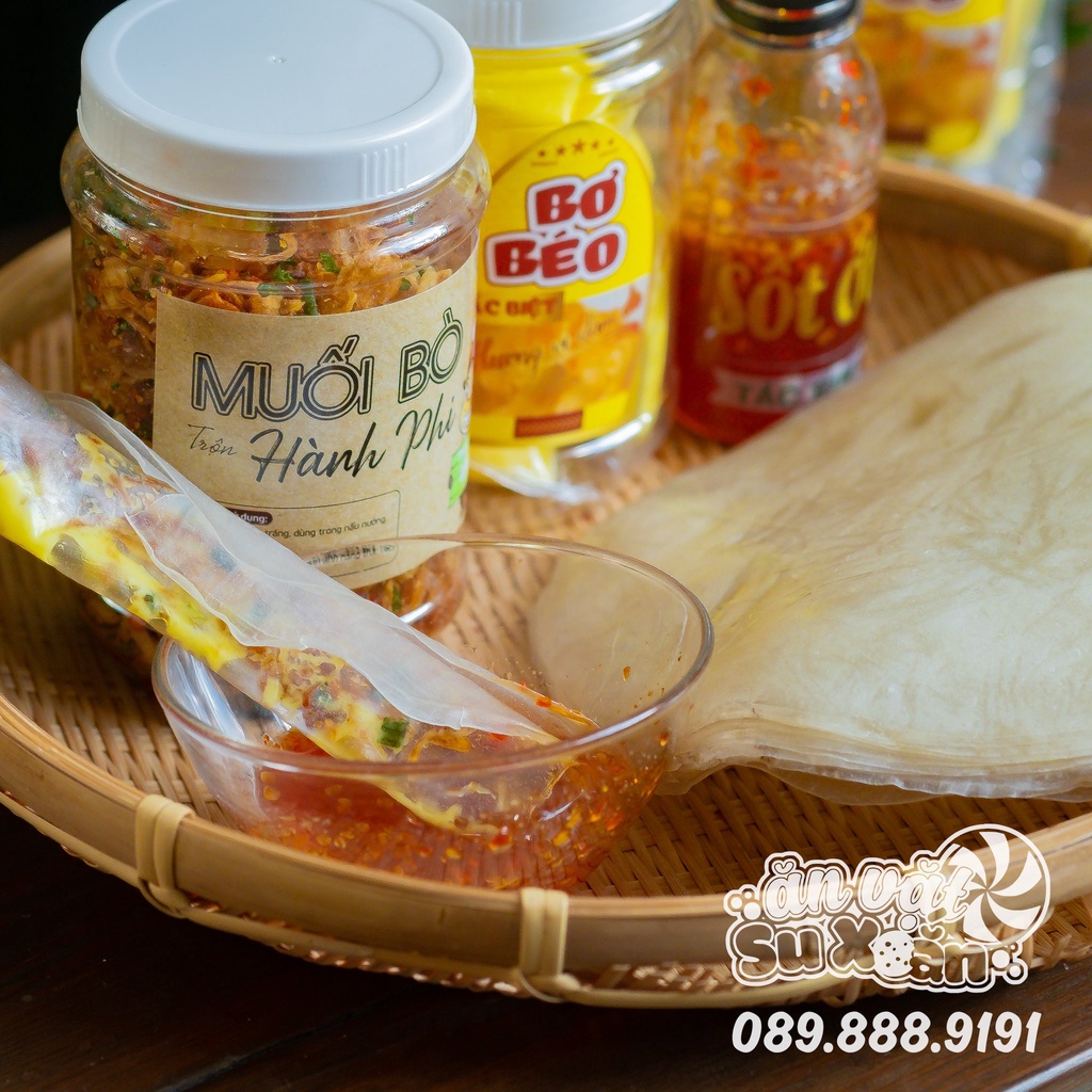 Set bánh tráng muối bò hành phi bơ béo tắc rim Ăn Vặt Su Xoắn