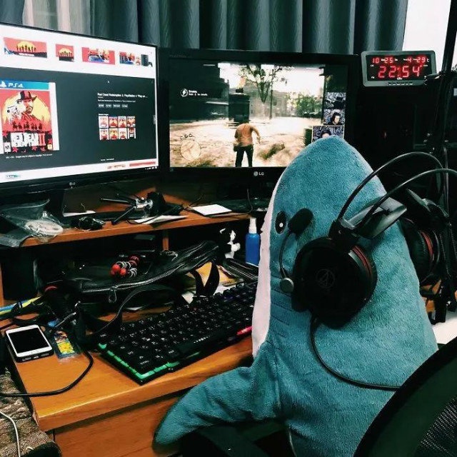 CATIMINI Cá Mập Nhồi Bông Thiết Kế Dễ Thương Dùng Trang Trí Phòng Ngủ