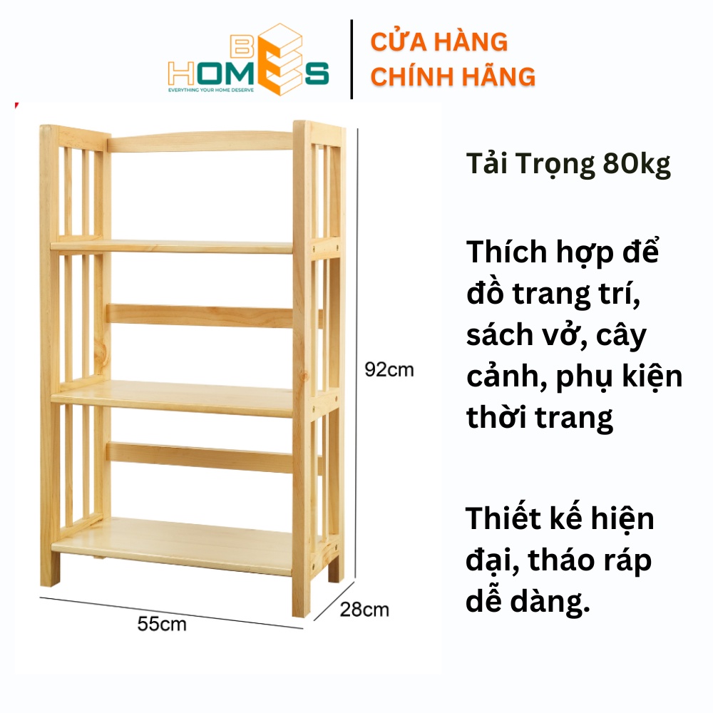 Kệ sách Behomes 3 tầng mặt ván 92 cm