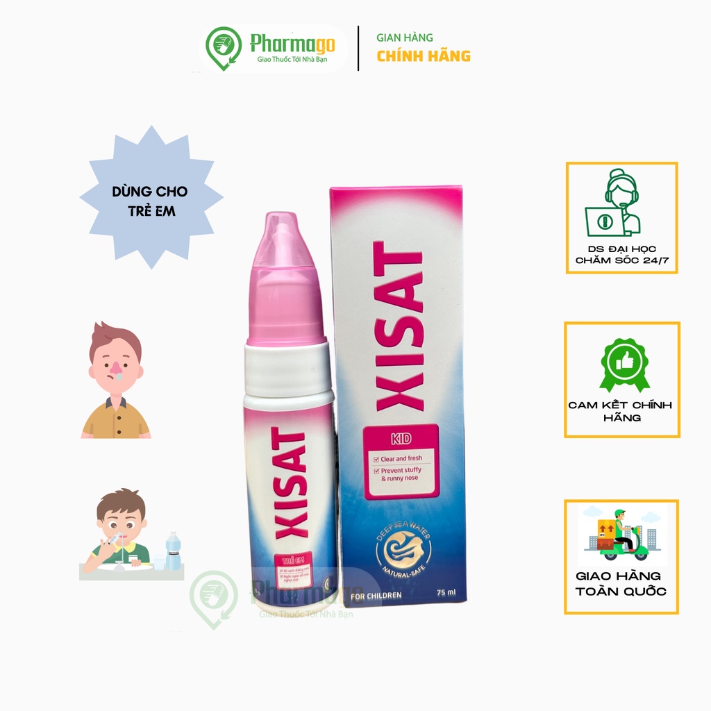 Nước biển sâu Xisat -Nước Muối Biển Vệ Sinh Mũi Làm Sạch Bụi Bẩn, Thông Thoáng Mũi Ngừa Sổ Mũi