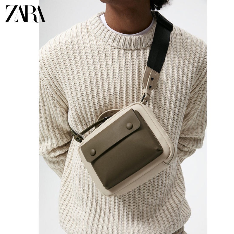 Túi Đeo Chéo ZARA Dáng Vuông Nhỏ Phối Màu Thời Trang Cho Nam
