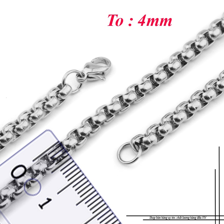 Dây chuyền cao cấp cho trẻ em inox kiểu bông dừa khít màu trắng siêu đẹp không đen, không gỉ, an toàn cho sức khỏe