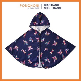 [Ảnh thật] - Chính hãng - Áo choàng cotton chống nắng 100% cotton Ponchoni ( Xanh than bướm sắc màu )