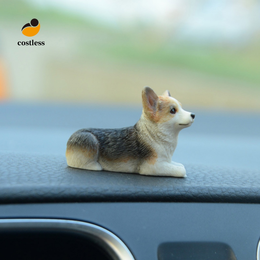 Tượng Mô Hình Chú Chó Corgi Bằng Nhựa Resin Trang Trí Tiểu Cảnh DIY