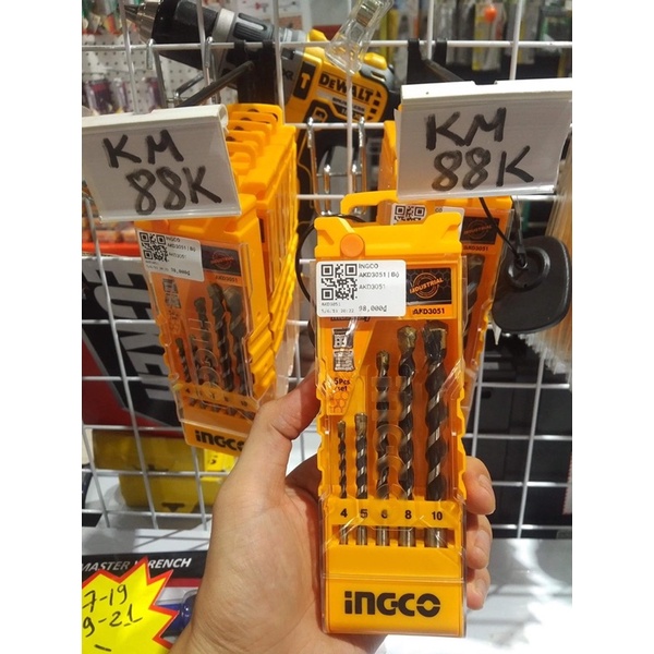 INGCO Bộ 5 mũi khoan bê tông đuôi trơn AKD3051