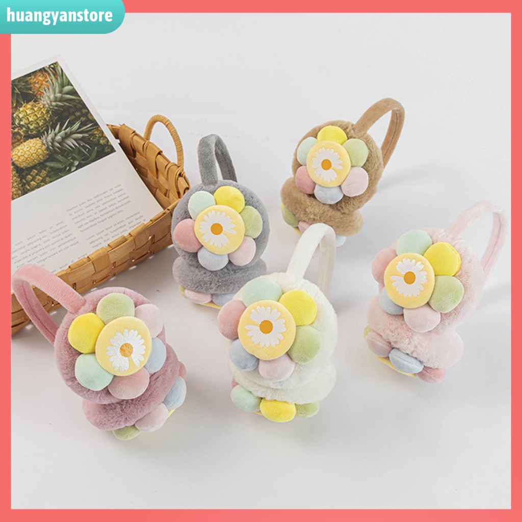 HY/ Bông Chụp Tai Giữ Ấm Hoạ Tiết Hoa Hướng Dương Cho Bé