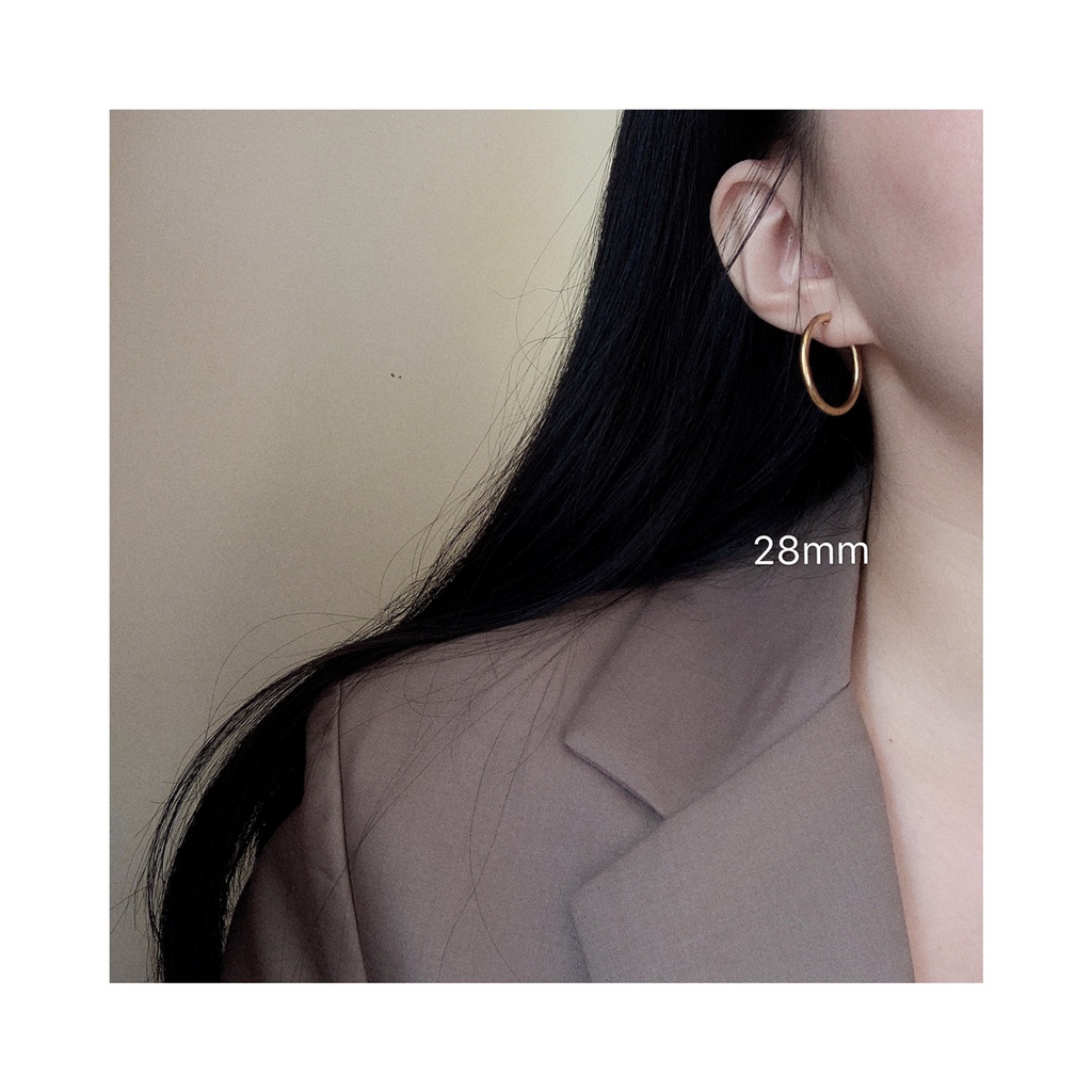 Bông tai titan tròn nhiều size không gỉ