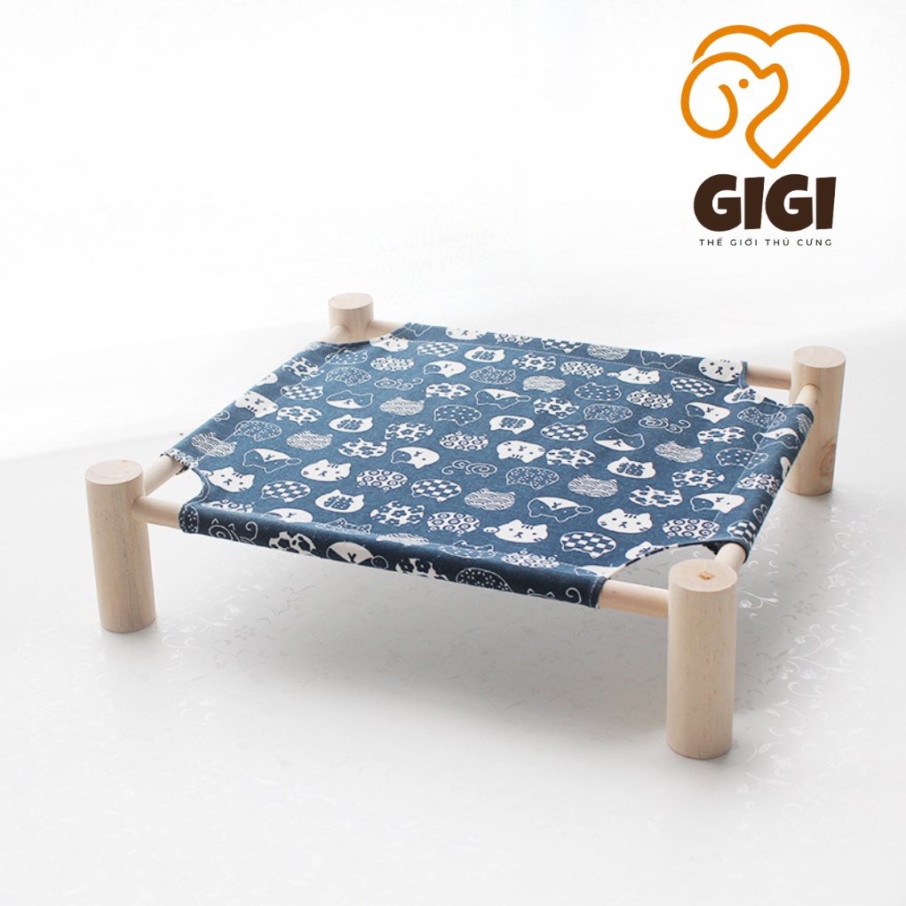 Giường ngủ 4 chân gỗ cho chó mèo hình chữ nhật giao ngẫu nhiên phụ kiện thú cưng giá rẻ mùa đông - GiGi Pet Shop