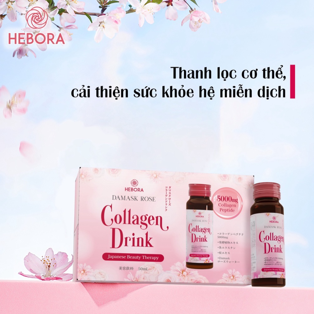 [Hebora Chính Hãng] Nước Uống Hebora Collagen Drink 50ml Set 10 Lọ