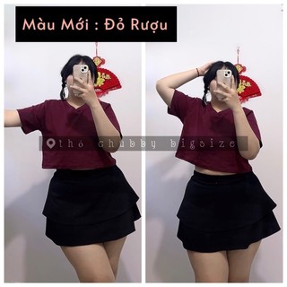 [ BIGSIZE ] Áo Thun Croptop Cổ Tim 65-90kg