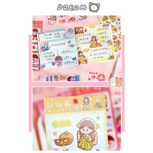 Set 6 tấm hình dán PET hoạ tiết hoạt hình Tiệm Ốc Sột-ST020