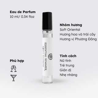Nước Hoa Nam Nữ Morra Essential Summer 10ml Hương Hoa Cỏ Tươi Mới Thanh Khiết Lưu Hương Lâu 8h