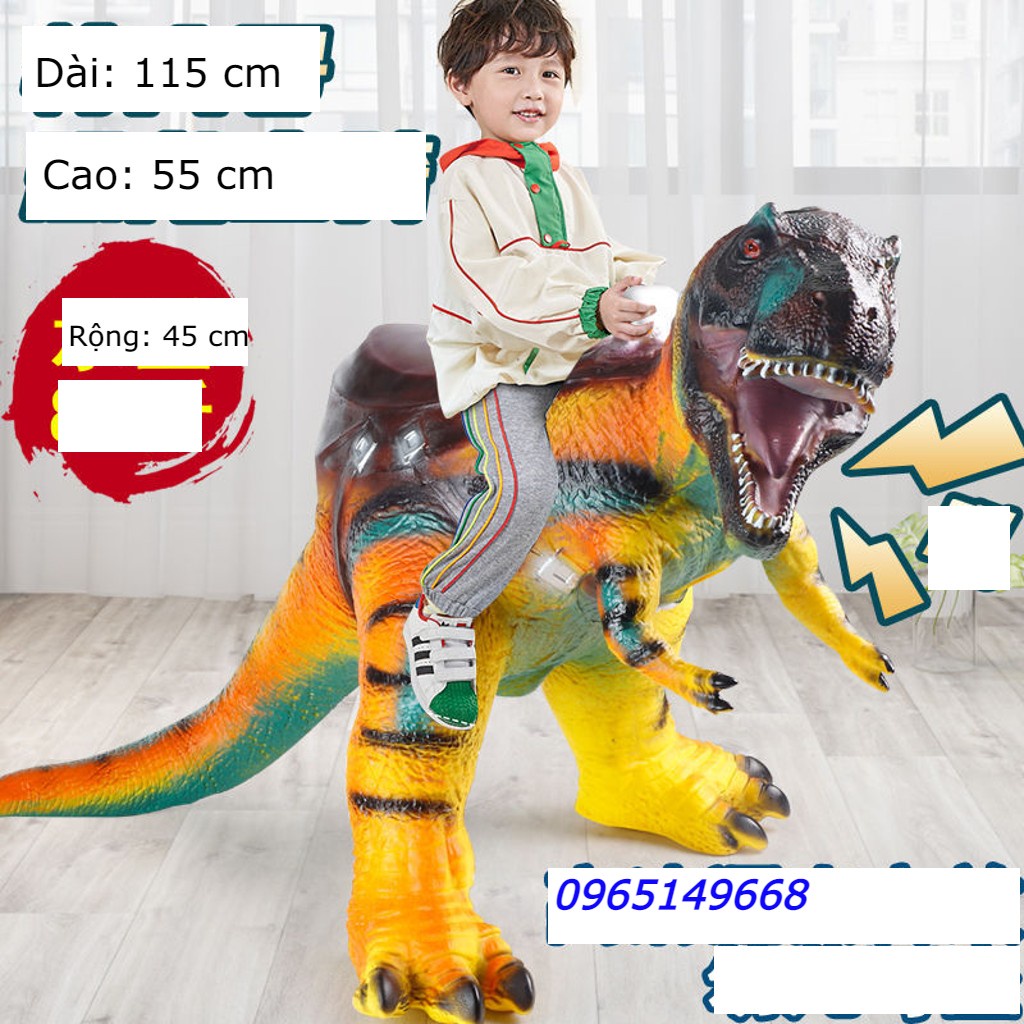 Đồ chơi Khủng long bạo chúa T-Rex khổng lồ có yên cho bé ngồi, biết kêu quà noel cho bé