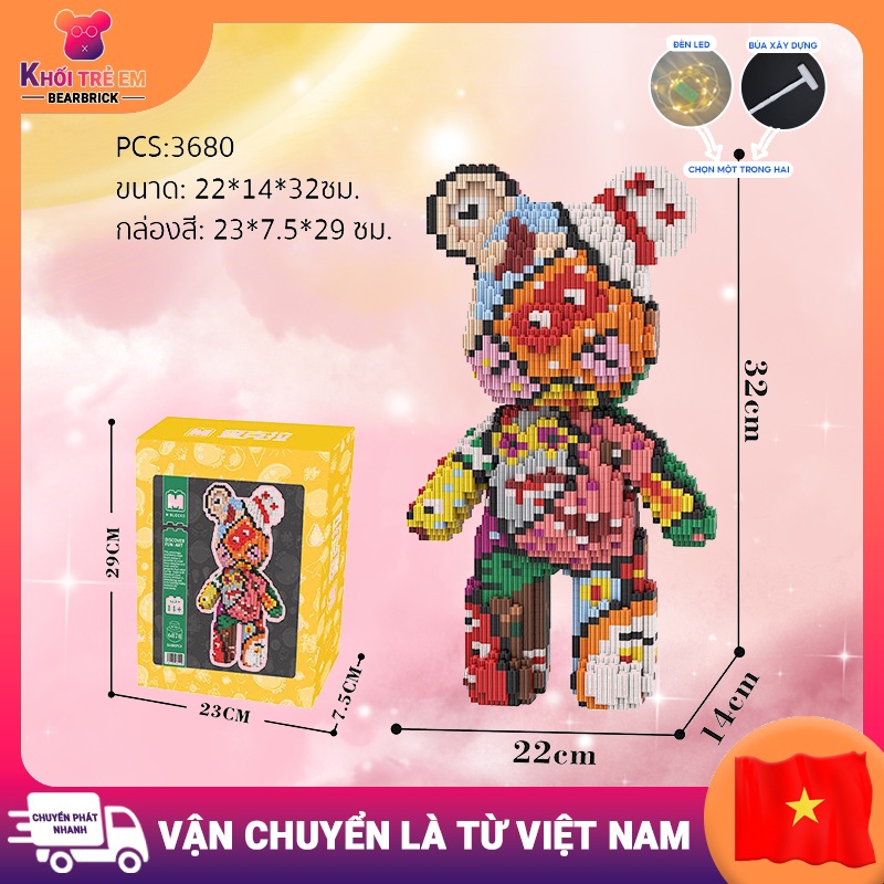 Bộ Đồ Chơi Xây Dựng Hình Chú Gấu Đáng Yêu Cho Bé Gái Từ 8-12 Tuổi