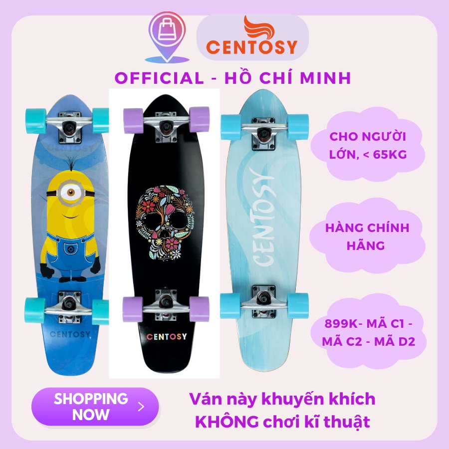 Ván Trượt Thể Thao Penny CENTOSY D2 - Mặt Nhám Chống Trơn, Gỗ Ép Chịu Lực Siêu Tốt