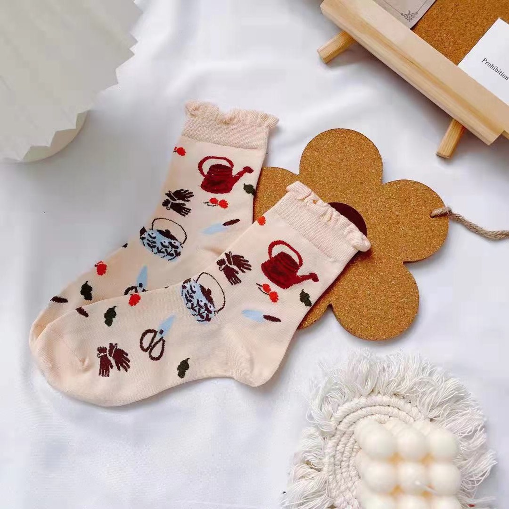 Vớ noel nữ Tất noel Giáng sinh nữ cổ cao Họa tiết Dễ thương Cao cấp Cá tính chất dày dặn