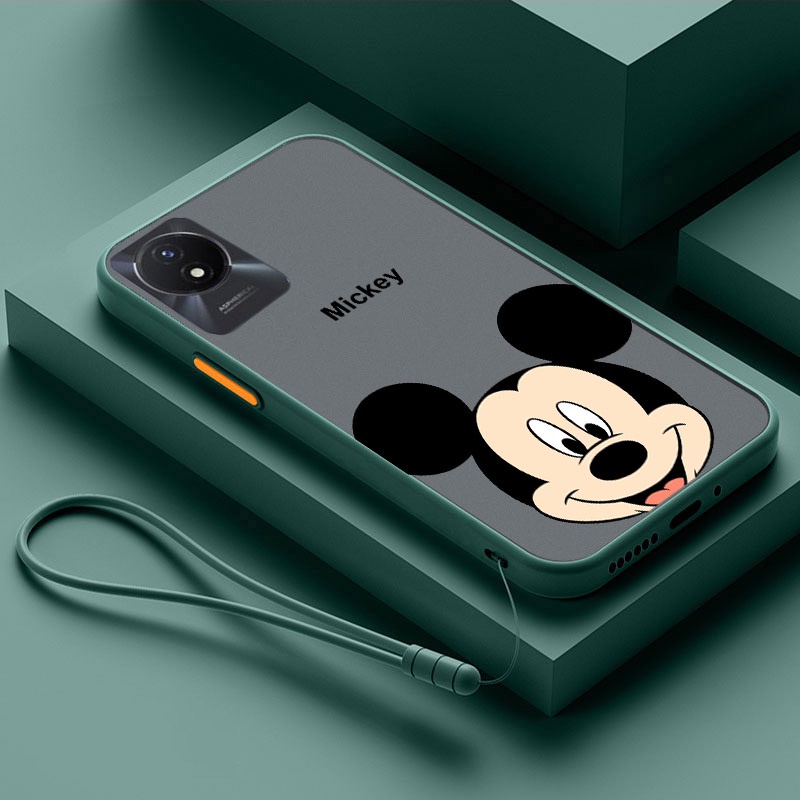 Ốp Điện Thoại Silicone TPU Mềm + Cao Su Cứng Họa Tiết Chuột Mickey Cho Vivo Y02A Y02 2022 Y02s Y16 Y35 Y22 Y22s