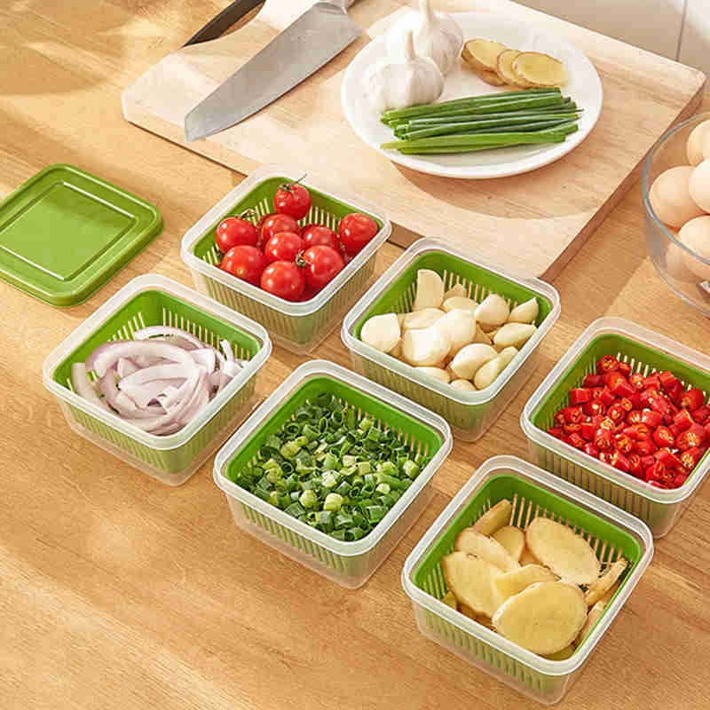 Hộp Nhựa Đựng Bảo Quản Hành Tỏi Gừng / Trái Cây Trong Tủ Lạnh