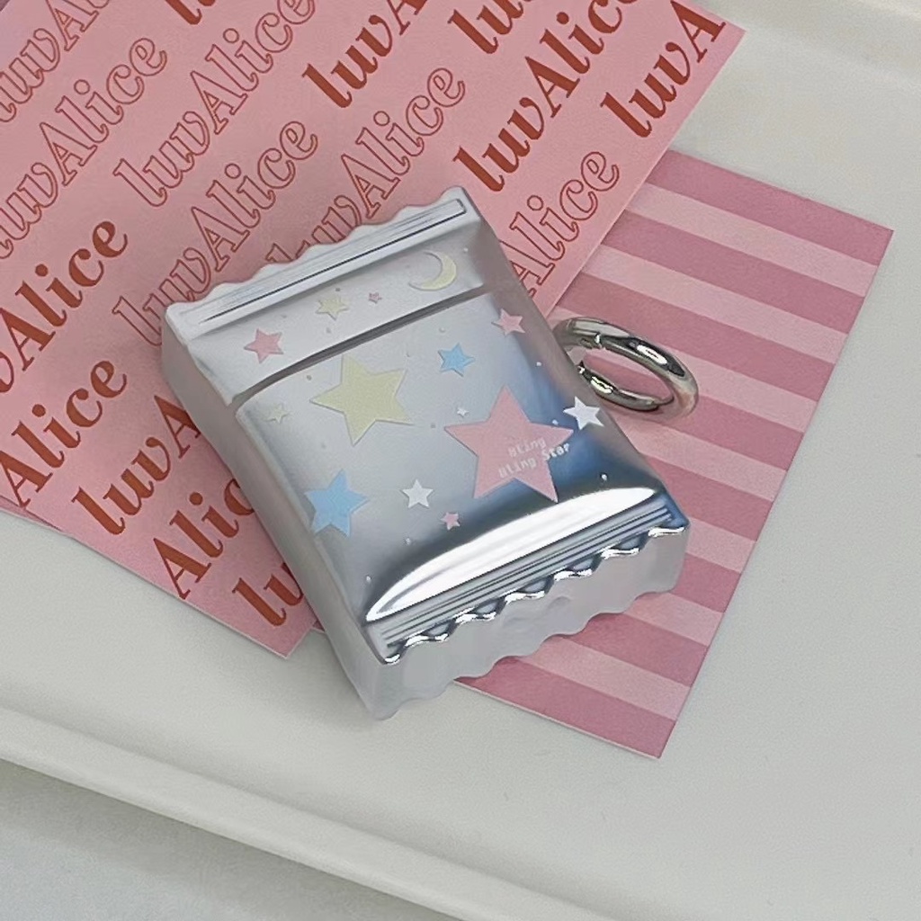 Vỏ Bảo Vệ Hộp Sạc Tai Nghe AirPods Pro2 2022 New 1 2 3 Pro Apple Không Dây Hình Kẹo / Ngôi Sao Màu Hồng / Bạc Có Móc Treo