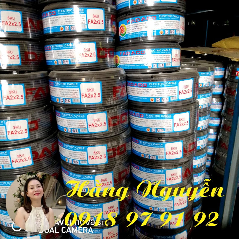 FA 2x1.0 1.5 2.5 4.0 6.0 - 10 MÉT - CÁP PHA 2 RUỘT ĐỒNG MỀM Cu/PVC/PVC 300/500V - CÁP ĐIỆN FADACO