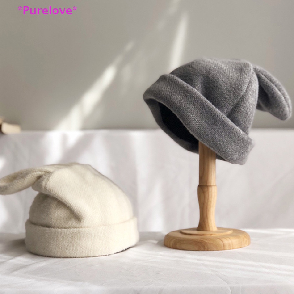 Mũ Len Dệt Kim Đính Tai Thỏ Thời Trang Thu Đông Cho Nữ Mới
