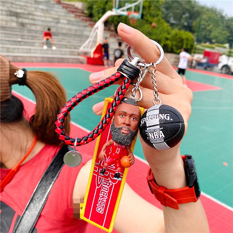 Star Schoolbag Pendant James Kobe Curry Basketball Hand-Made Keychain Doll Boys Birthday Gift for School Opens 5bgf