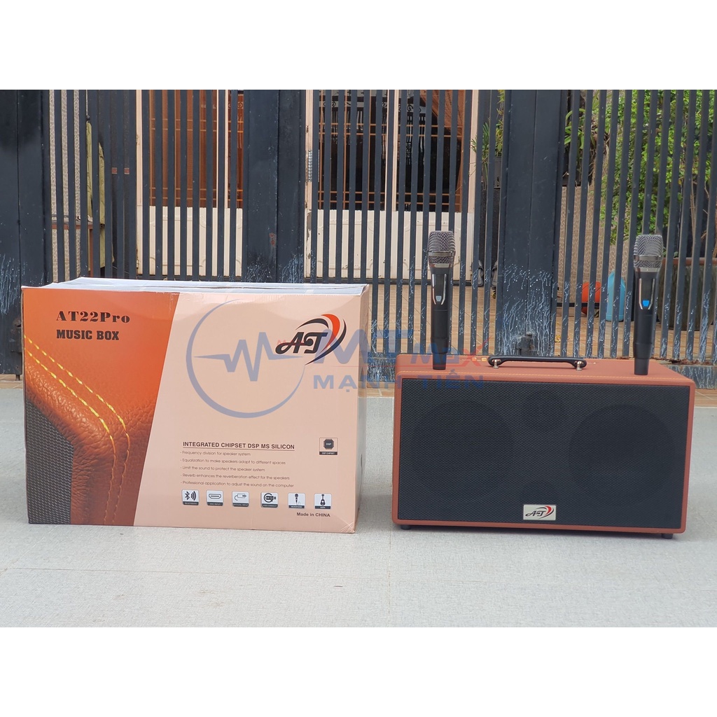Loa karaoke xách tay di động AT22 Pro. 2 bass full 2 tấc + 1 treble Hifi + 1 loa trung, công suất đỉnh và mạnh mẽ hơn.