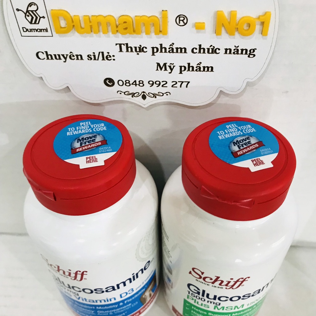 Schiff Glucosamine 2000mg Plus Vitamin D3 150Viên hỗ trợ Xương Khớp của Mỹ