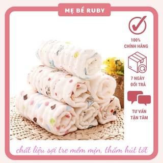 Khăn sữa khăn mặt cho bé sợi tre xuất Nhật mềm mịn thấm hút tốt