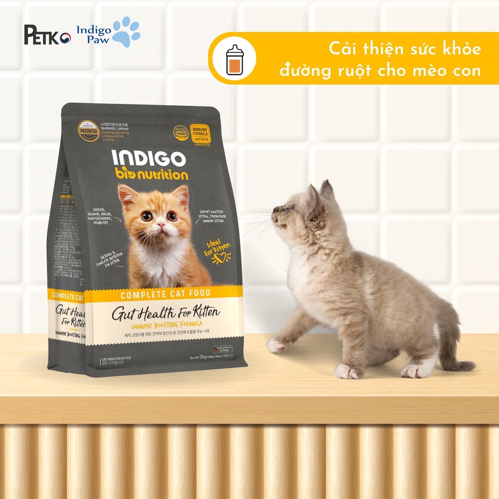 Hạt mèo INDIGO 400g-2kg tiêu búi lông, tiết niệu, mèo con - hairball, urinary, kitten