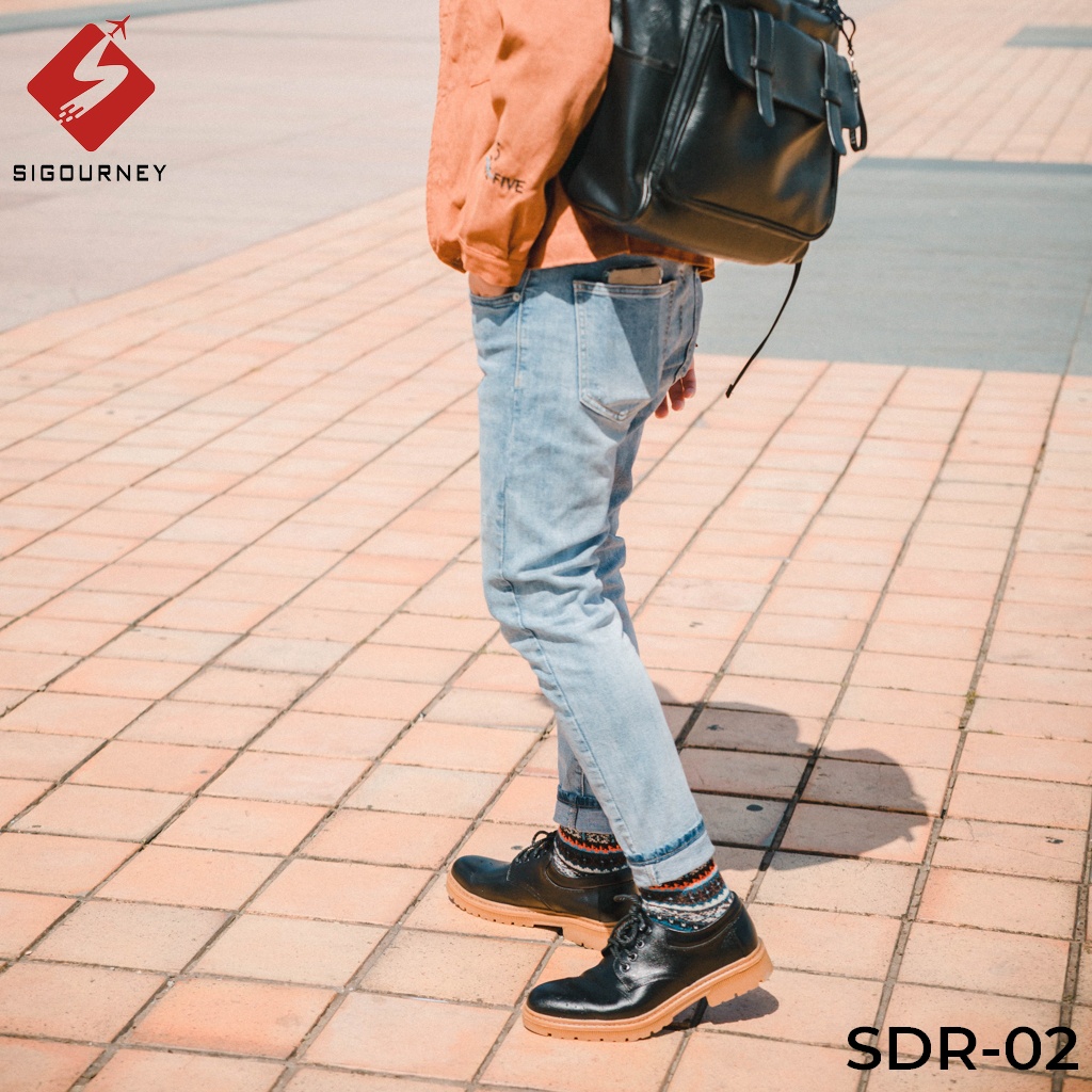 Giày đốc nam da bò cao cấp nhập khẩu SIGOURNEY màu đen SDR02 bảo hành 18 tháng