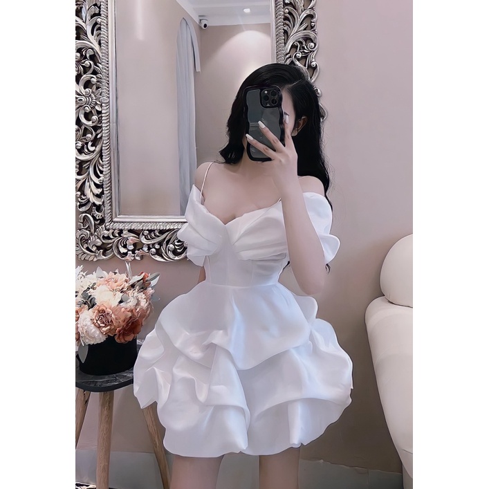 SALE SẬP SÀN | ĐẦM TAPTA BÍ HAI DÂY TRỄ VAI DÁNG XÒE CỰC XINH UP SHOP HHP