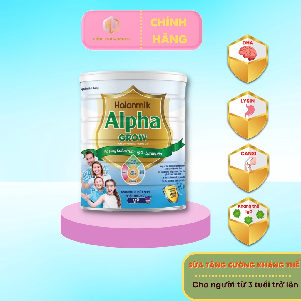 Sữa non Alpha Grow bổ sung dinh dưỡng,kháng thể, lợi khuẩn, canxi cao.