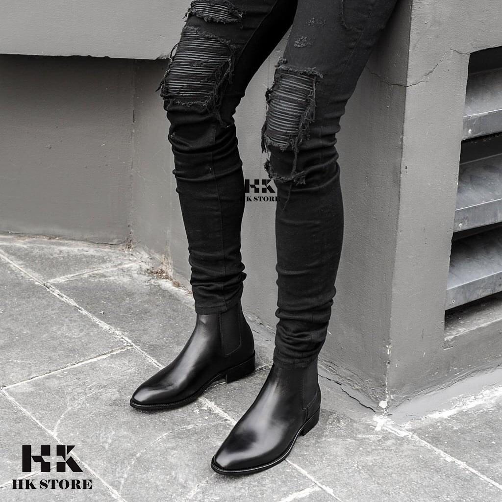 Giày CHELSEA BOOTS chính hãng HK.STORE Hàng cao cấp da bò thật 100% hot trend 2022 da mềm lót êm đi cực thoải mái.