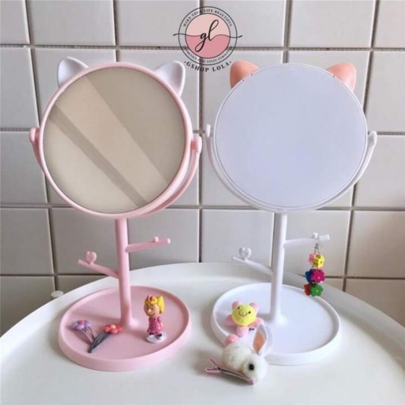 kho sỉ  Gương Tai mèo Để bàn Đáng yêu