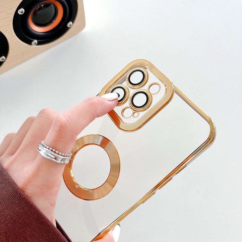 Ốp lưng iphone hở táo viền mạ ánh kim sang trọng cho ip x/xr/xs/11/12/13/14/pro/max/plus/promax - Pandacase