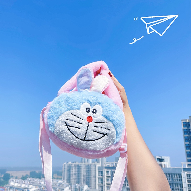Túi Xách Đeo Vai Cỡ Lớn Hình Doraemon Nhồi Bông Dễ Thương Cho Nữ