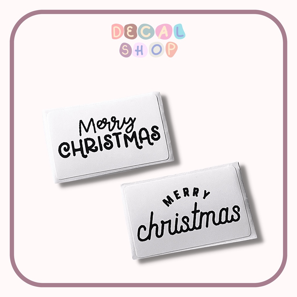 Sticker Mini "MERRY CHRISTMAS" Có Sẵn Keo 3,5x2,1cm