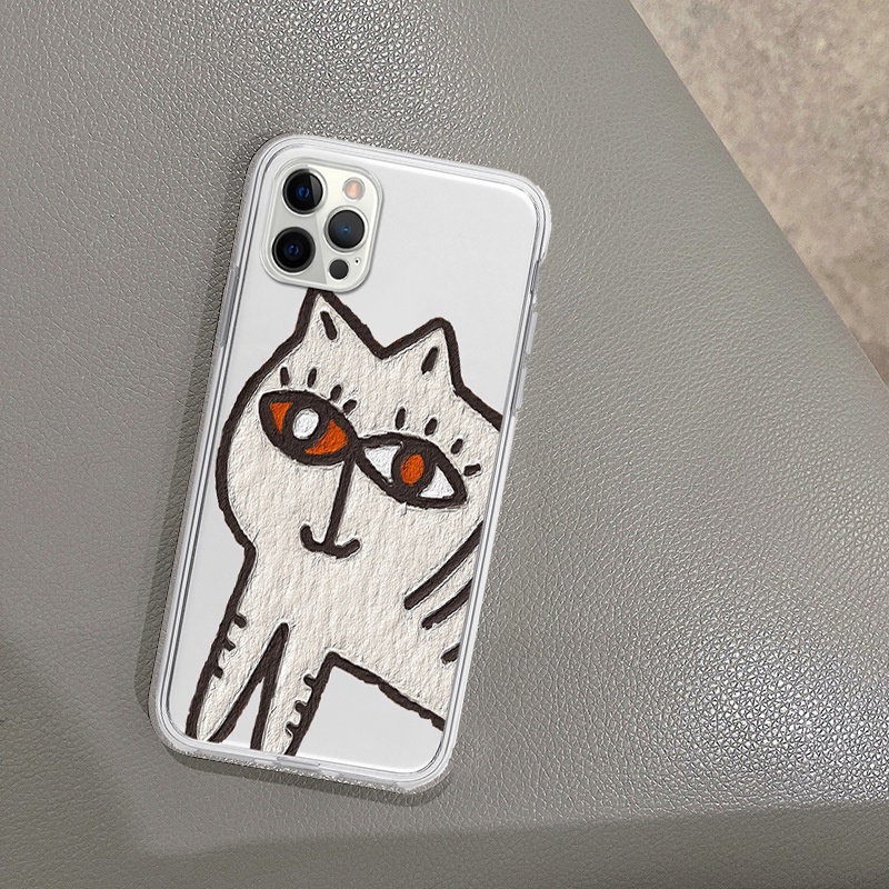 Ốp BVC iphone cạnh vuông hoạt họa mèo vằn mắt to cho 6/6splus/7/7plus/8/8plus/x/xr/xs/11/12/13/14/pro/max