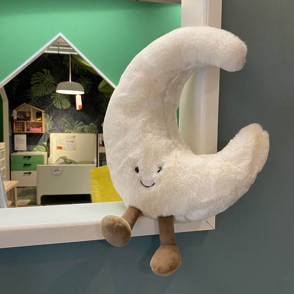 Thú Nhồi Bông Hình Mặt Trăng / Mặt Trời Dễ Thương Trang Trí Ghế Sofa